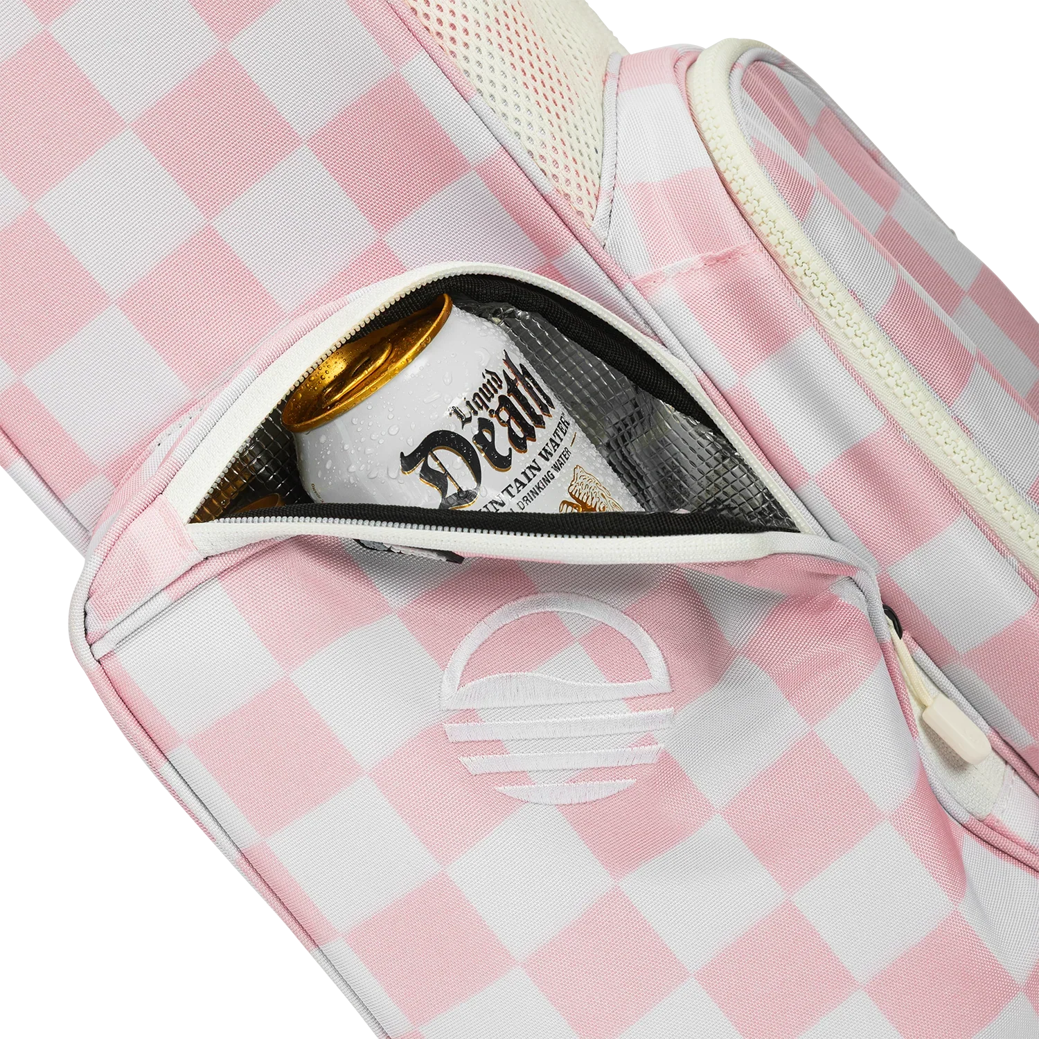 El Camino | Pink/White Checker Mid Size Stand Bag - Image 8