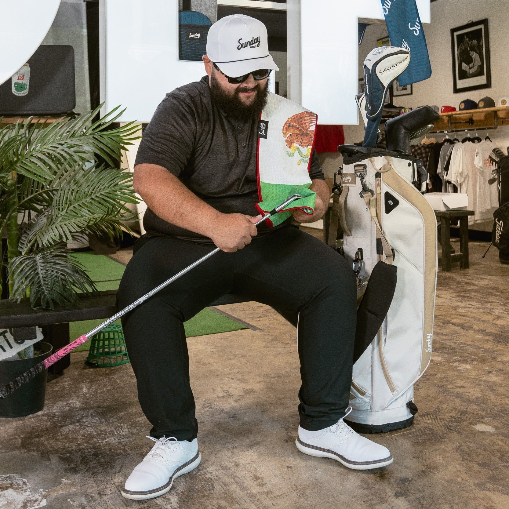 Sunday Golf Rope Hat | White & black - Image 3