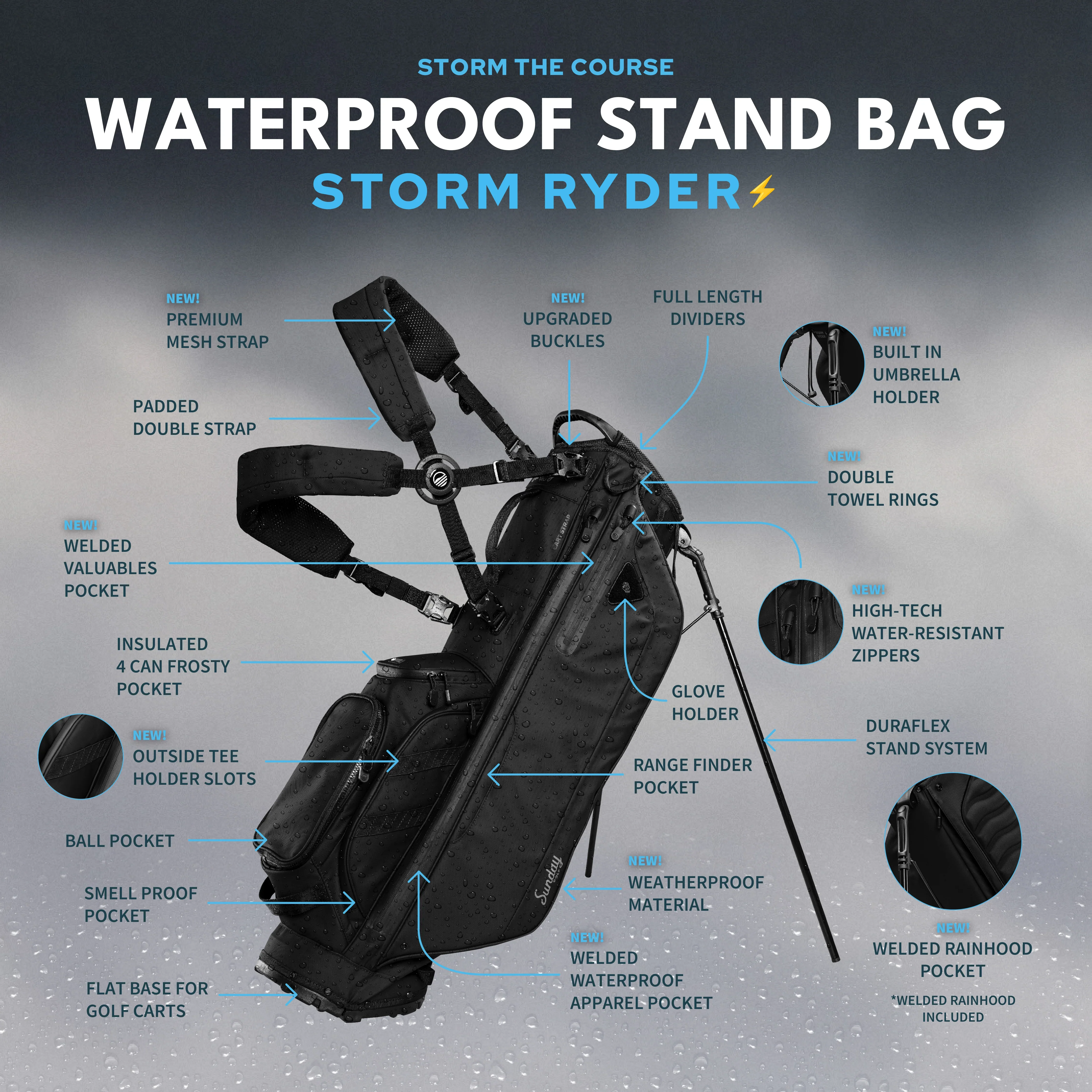 STORM Ryder | Black Waterproof Full Size Stand - Image 2
